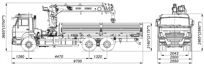 КАМАЗ 659000-0000380-33 и КМУ PALFINGER INMAN IT 150