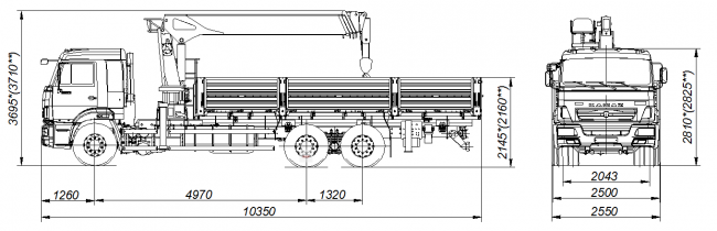 КАМАЗ 659000 и КМУ KANGLIM KS1256G-II TOP